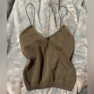 Green sparkly free people tank top